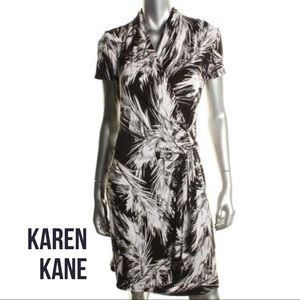 Karen Kane NEW Black and White Summer Sunset Wrap Dress, XS